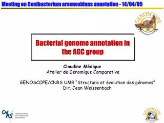 Bacterial genome annotation in the AGC group