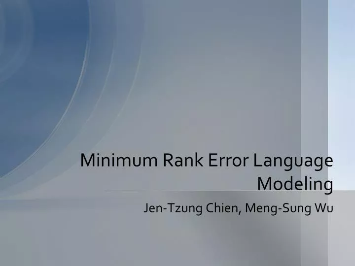 minimum rank error language modeling