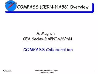 COMPASS (CERN-NA58) Overview