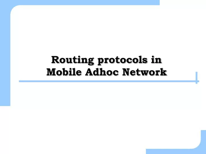 routing protocols in mobile adhoc network