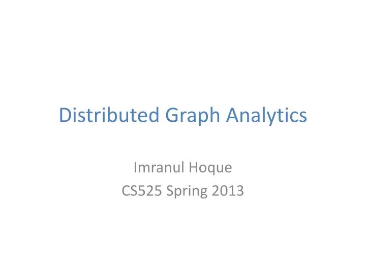 distributed graph analytics