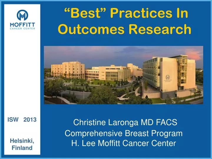 best practices in outcomes research