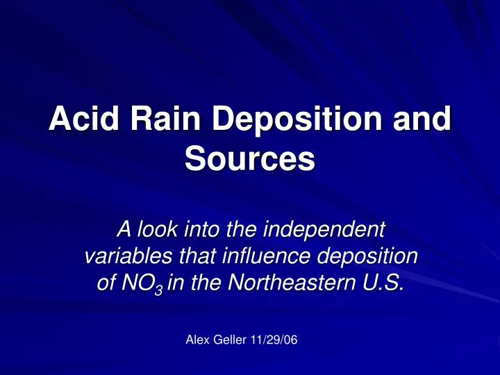 acid rain deposition and sources