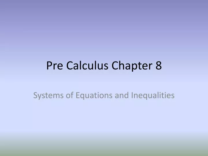 pre calculus chapter 8
