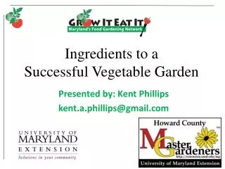 Ingredients to a Successful Vegetable Garden