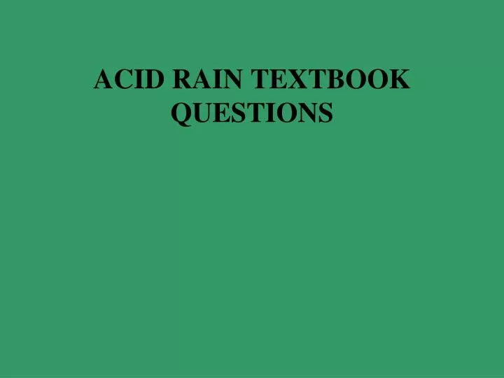 acid rain textbook questions