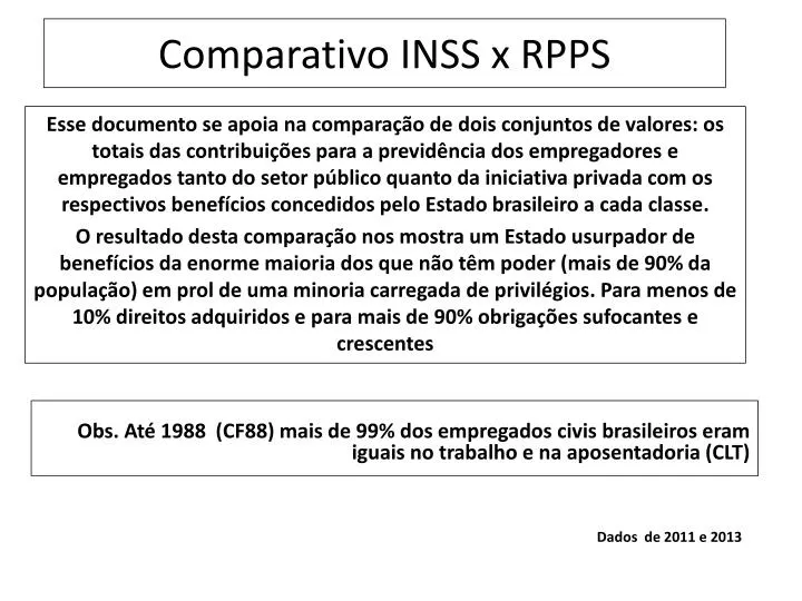 comparativo inss x rpps