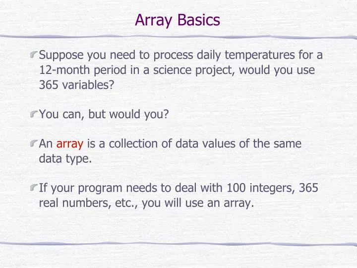 array basics