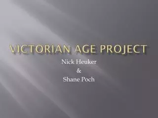 Victorian Age Project
