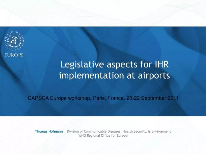 legislative aspects for ihr implementation at airports