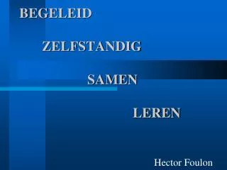 begeleid zelfstandig samen leren