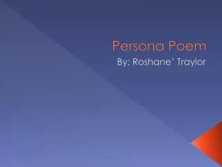 Persona Poem