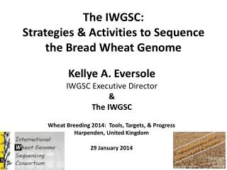 The IWGSC: Strategies &amp; Activities to Sequence the Bread Wheat Genome