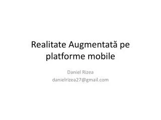 realitate augmentat pe platforme mobile