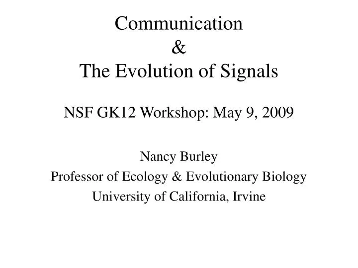 communication the evolution of signals