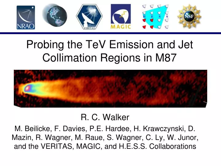 probing the tev emission and jet collimation regions in m87