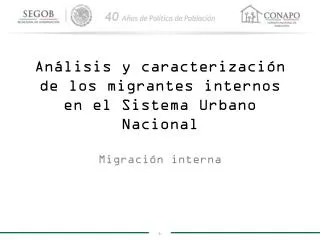 Análisis y caracterización de los migrantes internos en el Sistema Urbano Nacional
