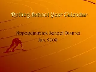 Rolling School Year Calendar