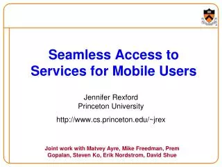 Seamless Access to Services for Mobile Users
