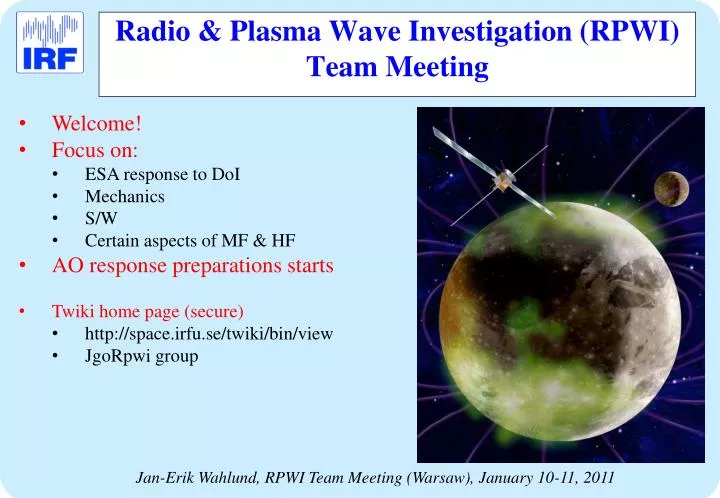 radio plasma wave investigation rpwi team meeting
