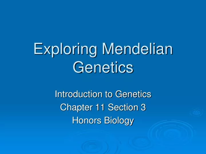 exploring mendelian genetics