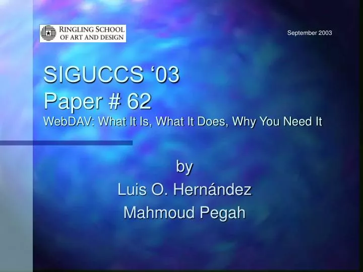 siguccs 03 paper 62 webdav what it is what it does why you need it