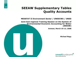 SEEAW Supplementary Tables Quality Accounts