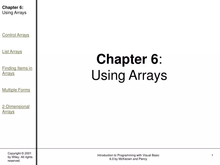 chapter 6 using arrays