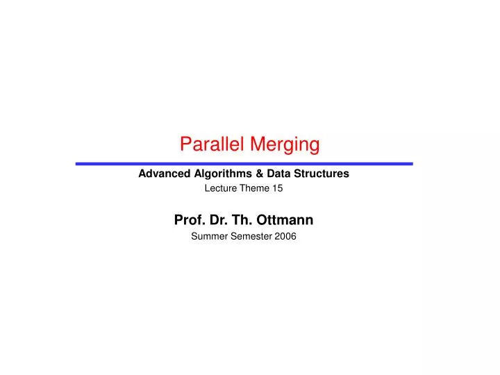 parallel merging