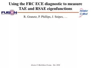 Using the FRC ECE diagnostic to measure TAE and RSAE eigenfunctions