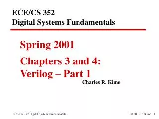 ECE/CS 352 Digital Systems Fundamentals