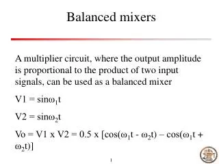 Balanced mixers