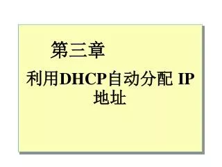 利用 DHCP 自动分配 IP 地址