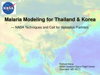 Malaria Modeling for Thailand &amp; Korea