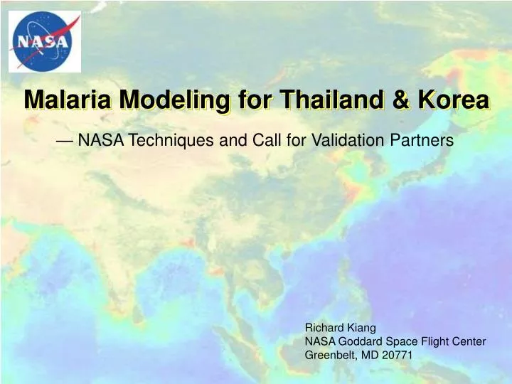 malaria modeling for thailand korea