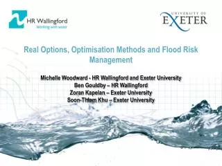 Real Options, Optimisation Methods and Flood Risk Management