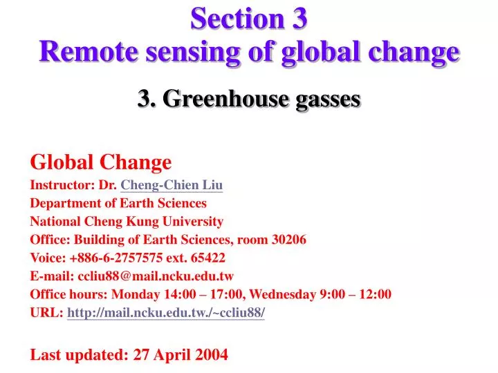 section 3 remote sensing of global change