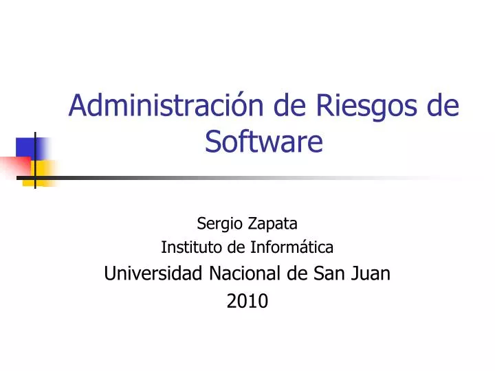 administraci n de riesgos de software