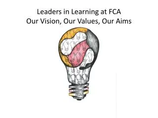 Leaders in Learning at FCA Our Vision, Our Values, Our Aims