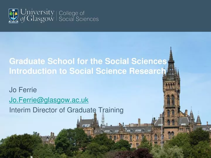graduate school for the social sciences introduction to social science research