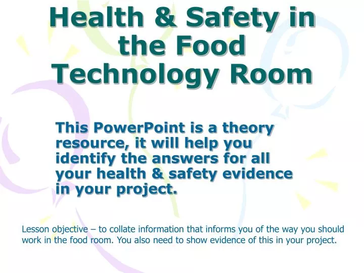 health safety in the food technology room
