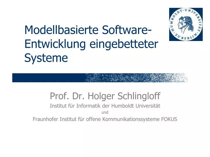 modellbasierte software entwicklung eingebetteter systeme