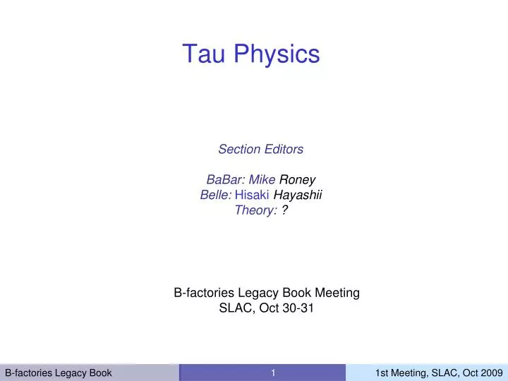 tau physics