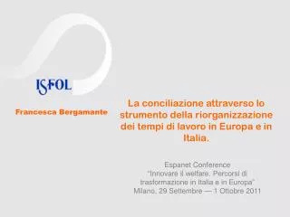Espanet Conference “Innovare il welfare. Percorsi di trasformazione in Italia e in Europa”