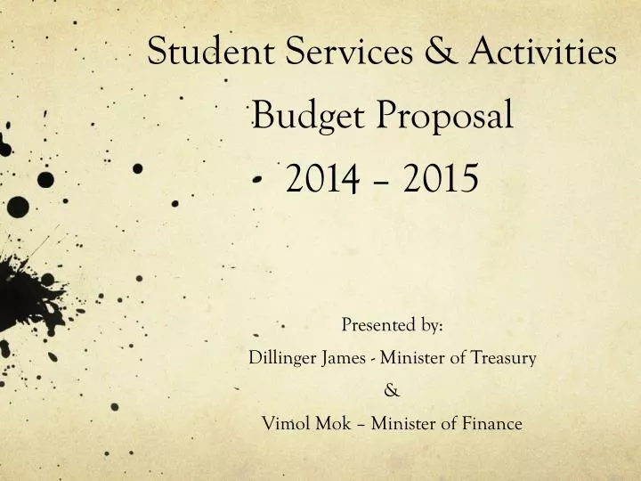 student services activities budget proposal 2014 2015