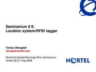 Seminarium # 8: Location system/RFID taggar