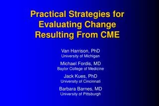 Practical Strategies for Evaluating Change Resulting From CME