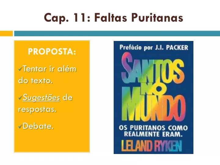 cap 11 faltas puritanas