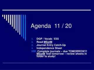 Agenda 11 / 20