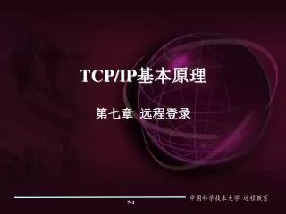 TCP/IP 基本原理 第七章 远程登录